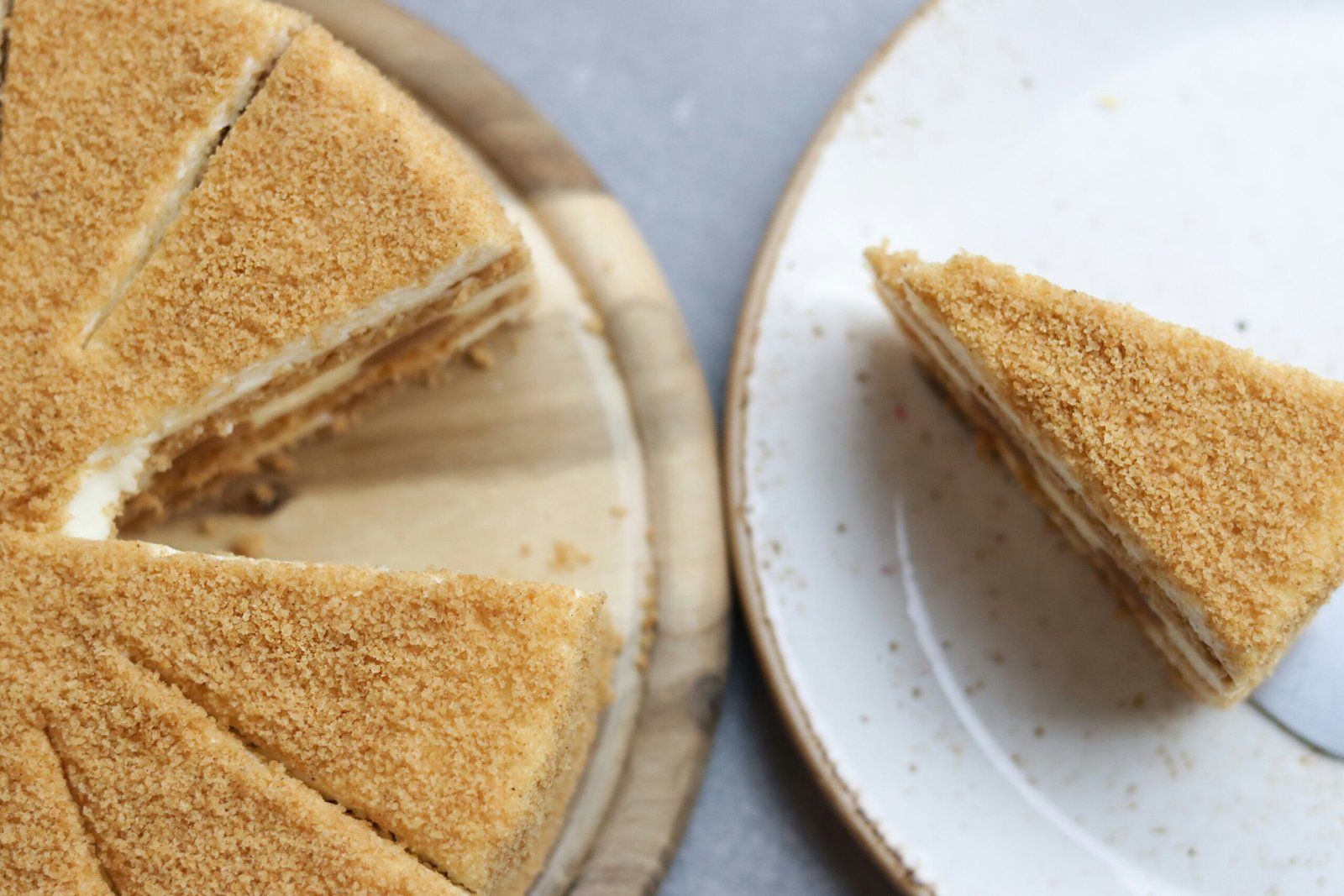 a piece of cake on a plate with a fork